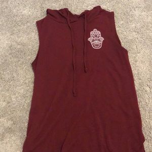 Maroon Tanktop with hoodie